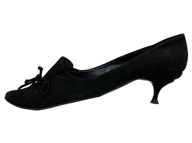 Décolleté in scamosciato con punta a punta Fendi Nero - vista 7