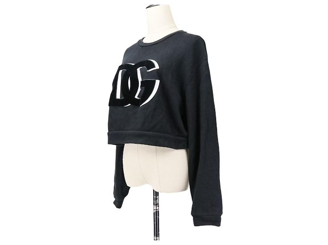 Dolce & Gabbana Sweatshirt cropped com logo DG Dolce&Gabbana Preto - vista 2