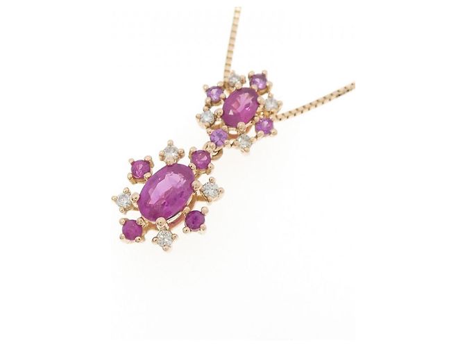 Autre Marque Collana in zaffiri e diamanti Au750 Rosa - vista 3