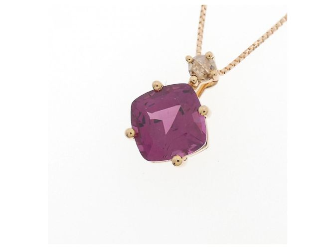 Autre Marque Collana in granato e diamanti Au750 Rosso - vista 3