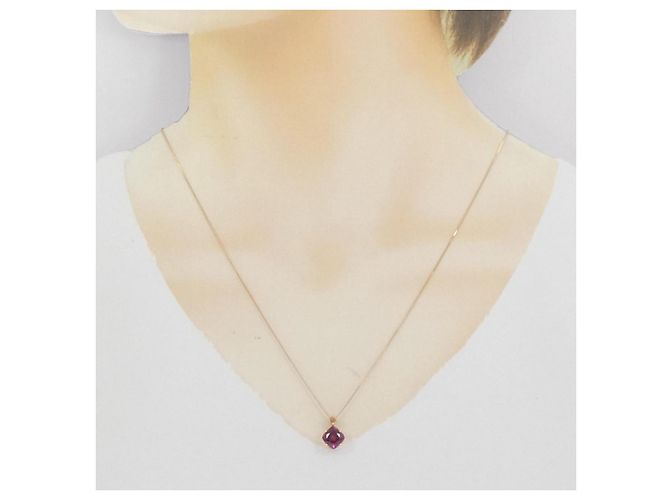 Autre Marque Collana in granato e diamanti Au750 Rosso - vista 6