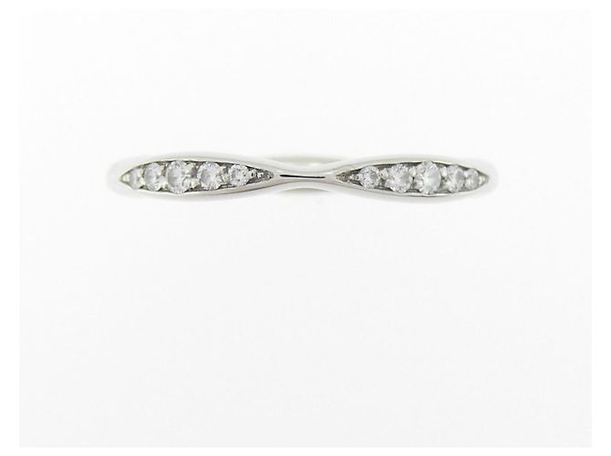 Chanel Camellia Half Eternity Ring aus Platin Größe 47 Silber - Ansicht 2