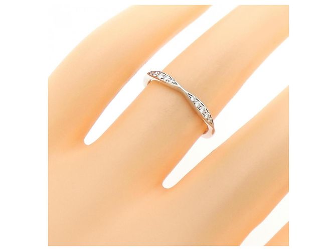 Chanel Camellia Half Eternity Ring aus Platin Größe 47 Silber - Ansicht 5