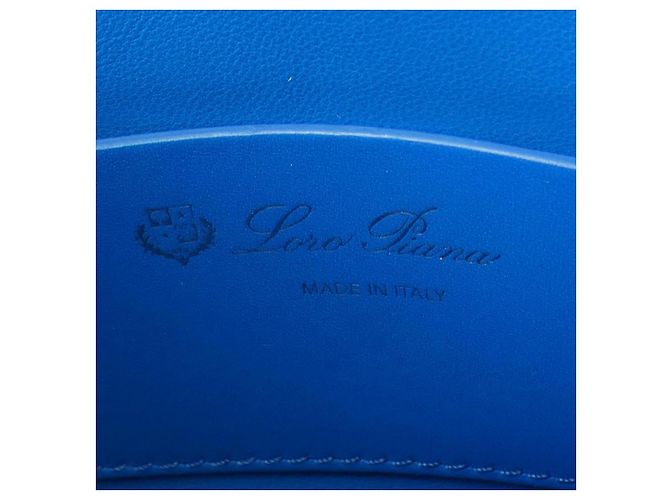Borsa in pelle Loro Piana Blu - vista 6