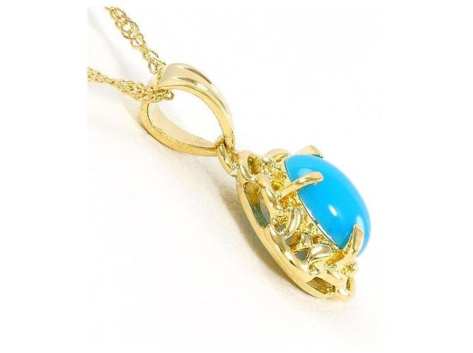 Autre Marque Collar de oro amarillo Au750 y turquesa Dorado - vista 2