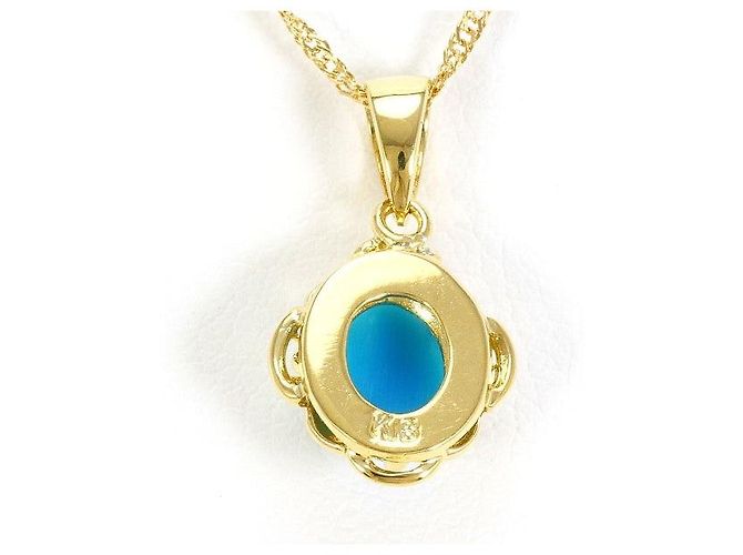 Autre Marque Collar de oro amarillo Au750 y turquesa Dorado - vista 4