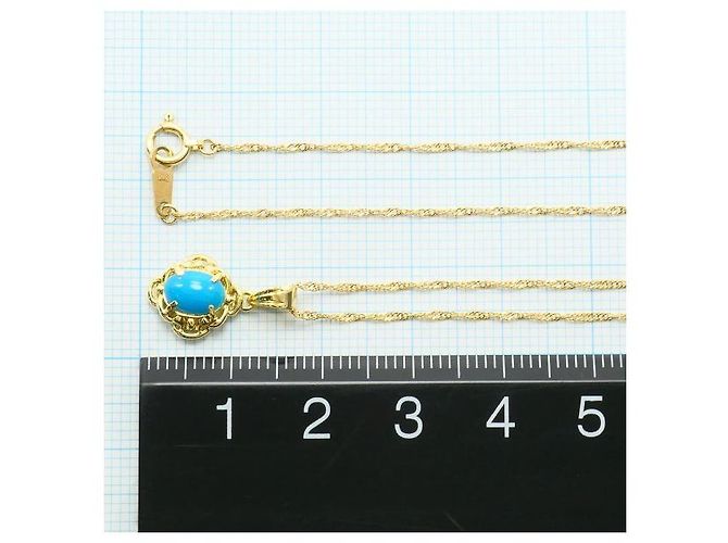 Autre Marque Collar de oro amarillo Au750 y turquesa Dorado - vista 5
