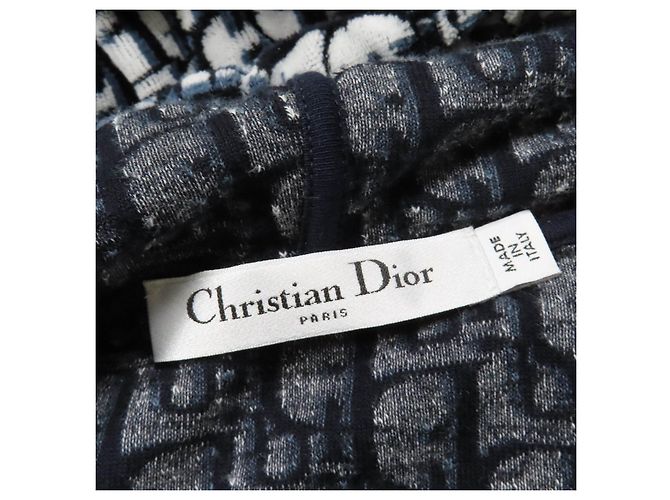 Christian Dior Oblique Samtkleid Blau Marineblau - Ansicht 5