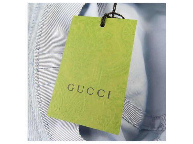 Cappello bucket in cotone con logo ricamato Gucci Blu Blu chiaro - vista 15