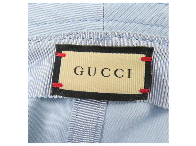 Cappello bucket in cotone con logo ricamato Gucci Blu Blu chiaro - vista 8