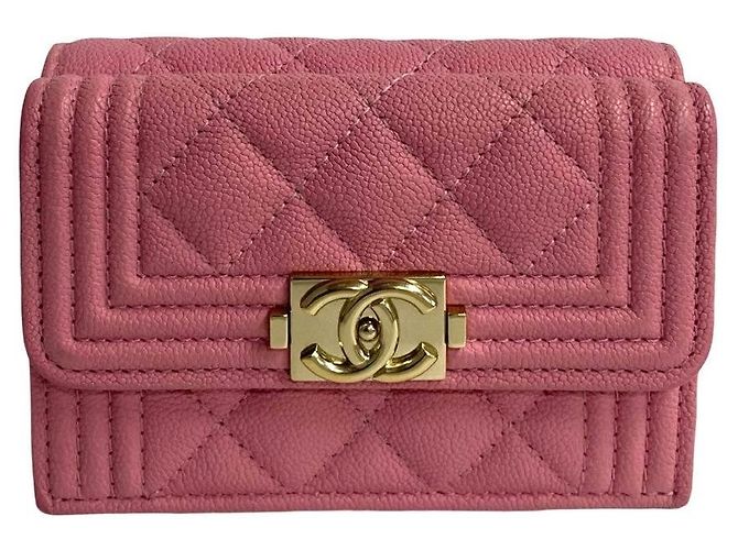 Chanel Boy Ledergeldbörse Pink - Ansicht 2
