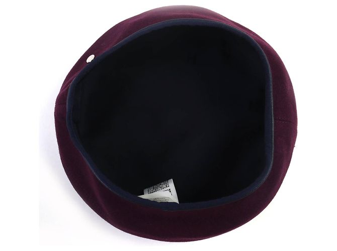 Hermès Basco in pelle e cashmere Santreno Hermes Marrone Bordò - vista 6