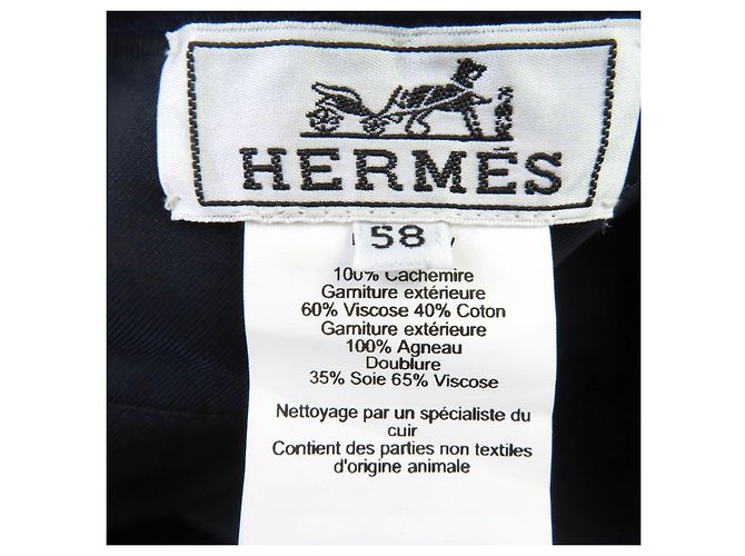 Hermès Basco in pelle e cashmere Santreno Hermes Marrone Bordò - vista 8