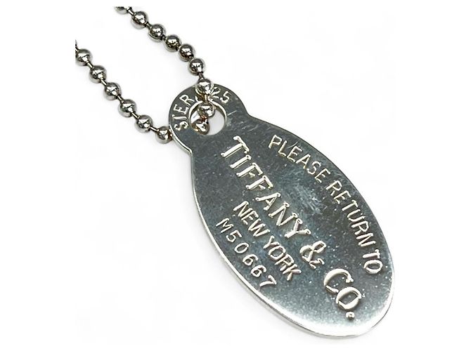 Tiffany & Co Tiffany&Co. Oval Tag Silberhalskette - Ansicht 4