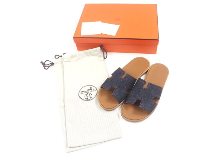Hermès Sandali Shipre Denim Hermes Blu - vista 2
