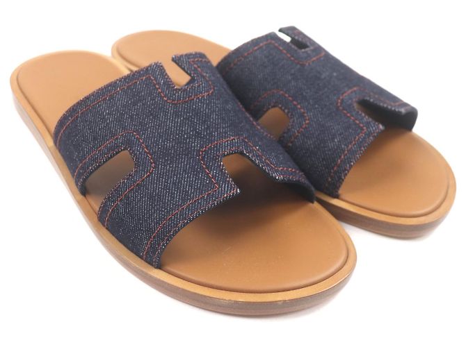 Hermès Sandali Shipre Denim Hermes Blu - vista 3