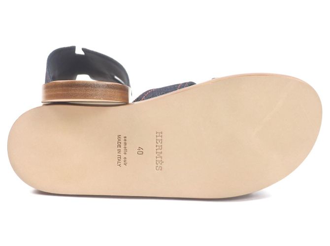 Hermès Sandali Shipre Denim Hermes Blu - vista 5