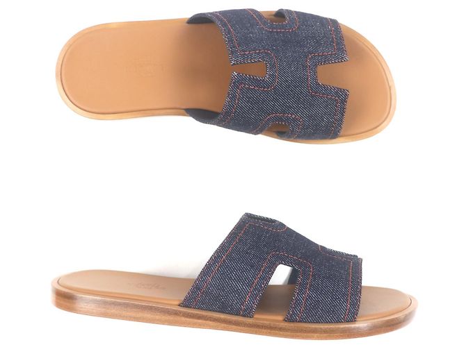 Hermès Sandali Shipre Denim Hermes Blu - vista 6