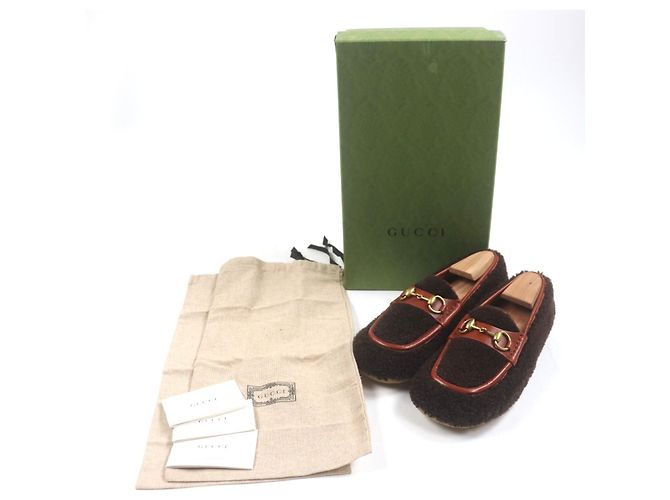 Mocassini in pelle Gucci Horsebit Marrone - vista 2