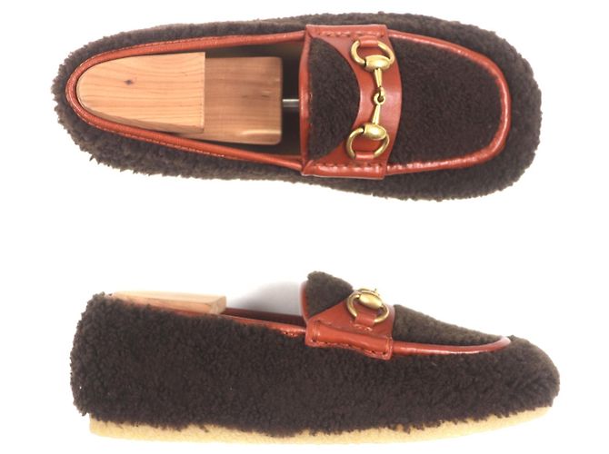 Mocassini in pelle Gucci Horsebit Marrone - vista 6