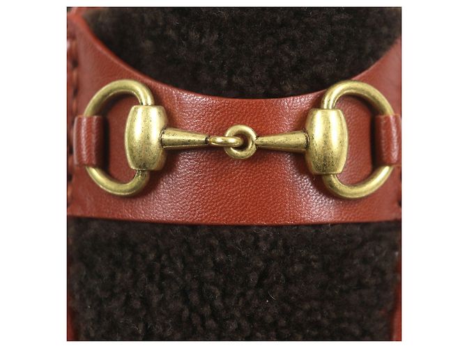 Mocassini in pelle Gucci Horsebit Marrone - vista 7
