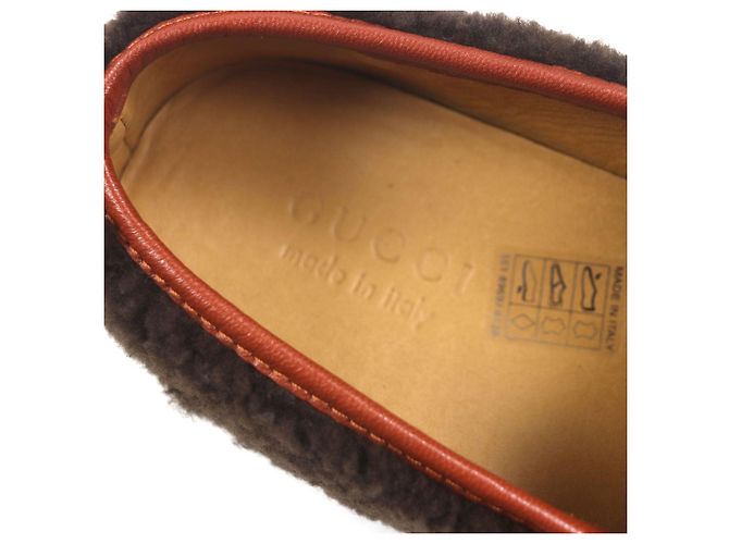 Mocassini in pelle Gucci Horsebit Marrone - vista 8