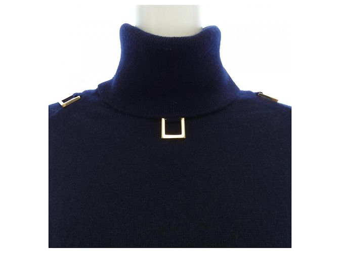 Louis Vuitton Cashmere Kleid Blau Marineblau - Ansicht 5