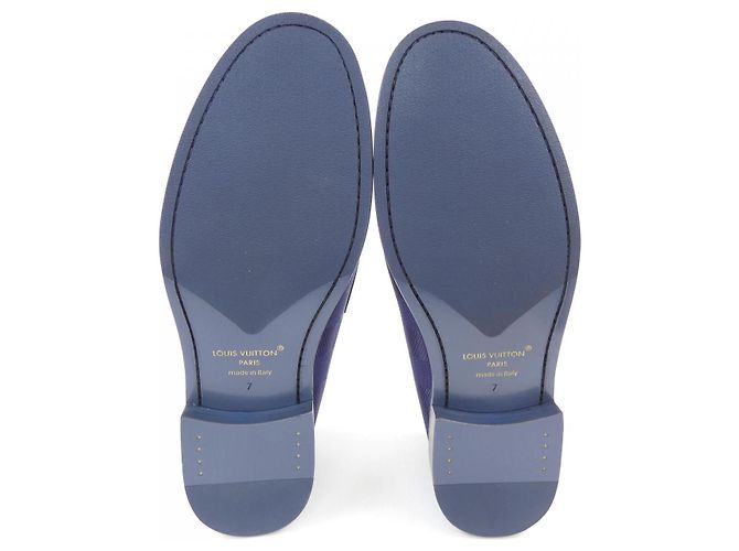 Scarpe Mezzi Loafer in pelle Louis Vuitton Blu Blu navy - vista 4