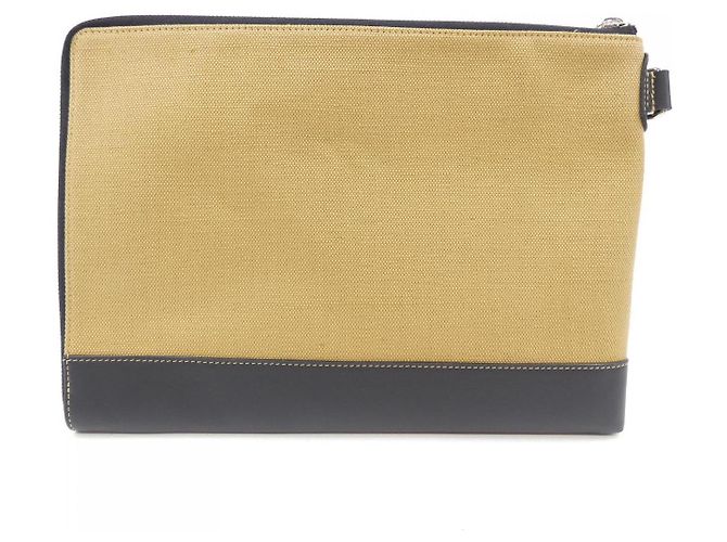 Clutch Nino GM Lodge Canvas di Berluti Marrone Nero - vista 3