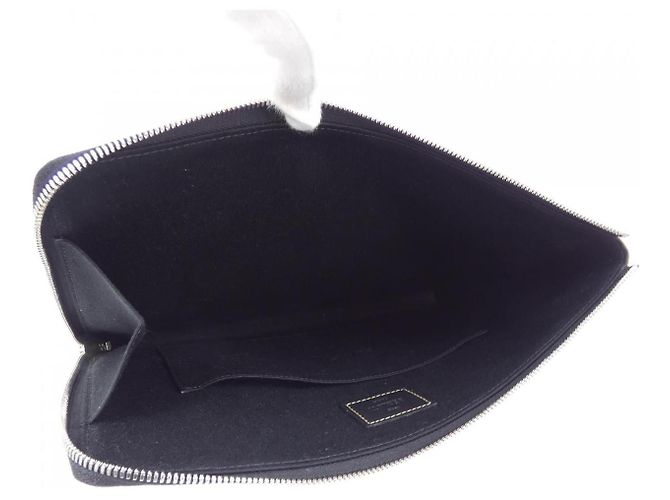 Clutch Nino GM Lodge Canvas di Berluti Marrone Nero - vista 6