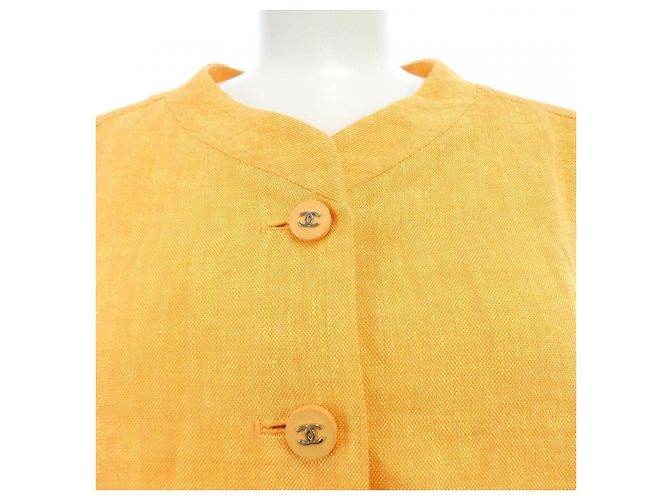 Chaqueta Chanel sin cuello Naranja - vista 4