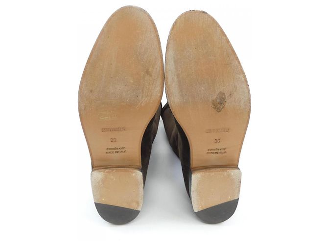 Botas largas de ante Hermès Castaño - vista 4