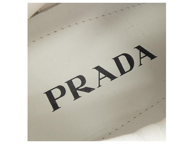 Prada 3LKG Kalbsleder-Sneaker Weiß Rot - Ansicht 6