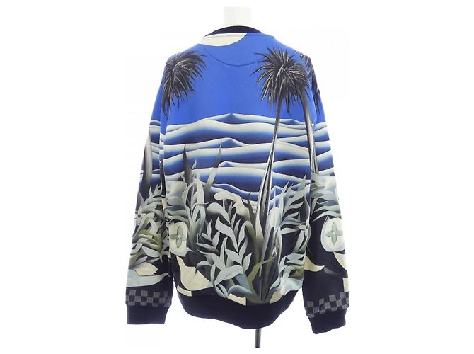 Sudadera de algodón técnico estampado Louis Vuitton Negro Azul Verde - vista 2