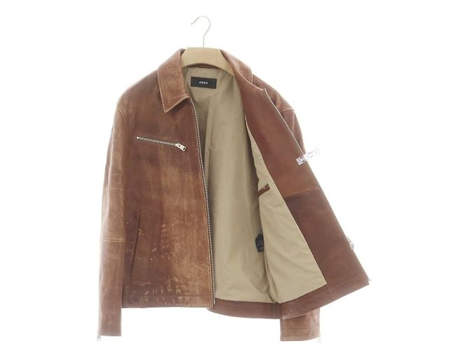 Autre Marque Chaqueta de cuero ARMA MAZE Castaño - vista 4