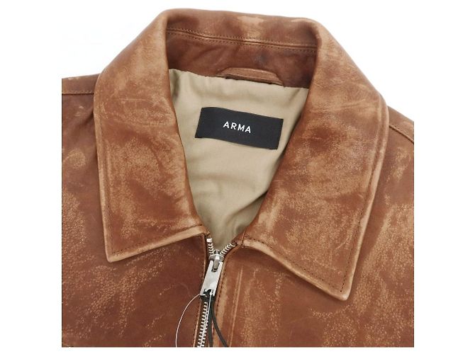 Autre Marque Chaqueta de cuero ARMA MAZE Castaño - vista 5