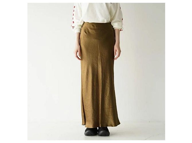 Autre Marque Falda SACRA ACETATE SATIN Castaño Camello - vista 3