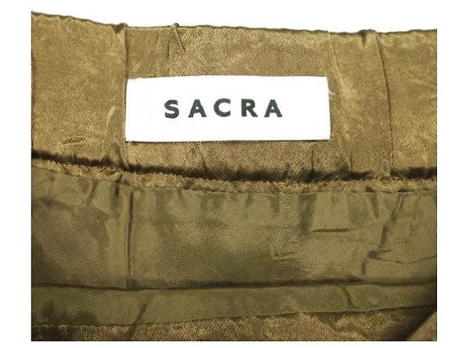 Autre Marque Falda SACRA ACETATE SATIN Castaño Camello - vista 4