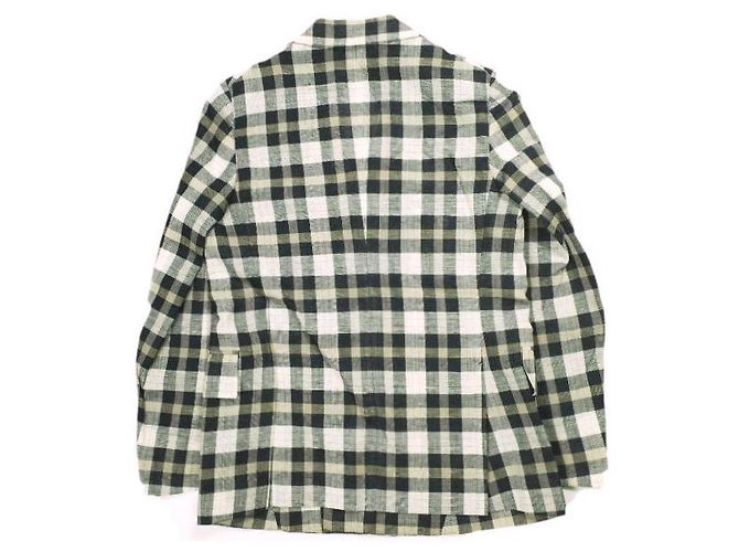 Autre Marque Drawer Loro Piana Check Wool Linen Jacket Blue - view 2