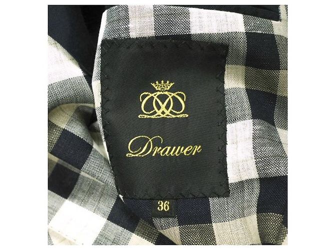 Autre Marque Drawer Loro Piana Check Wool Linen Jacket Blue - view 7