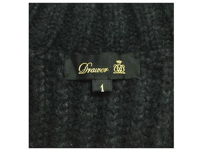 Autre Marque Colete de malha de lã canelada Camel e nylon Drawer Marrom Cinza antracite - vista 4