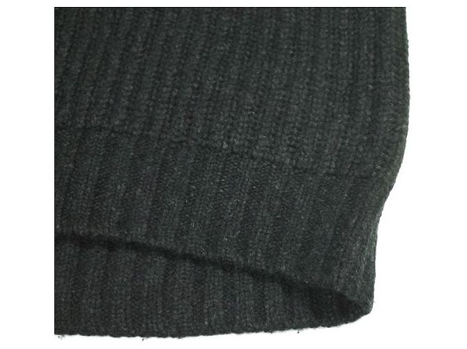 Autre Marque Colete de malha de lã canelada Camel e nylon Drawer Marrom Cinza antracite - vista 7