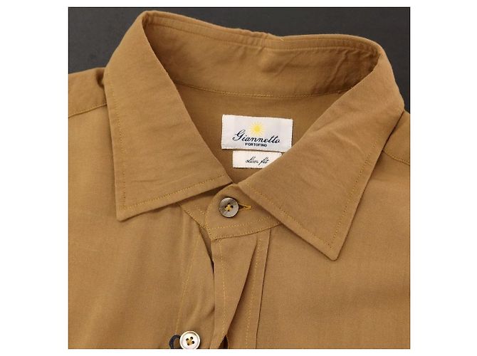Autre Marque Camicia in viscosa Giannetto Beige Cammello - vista 4