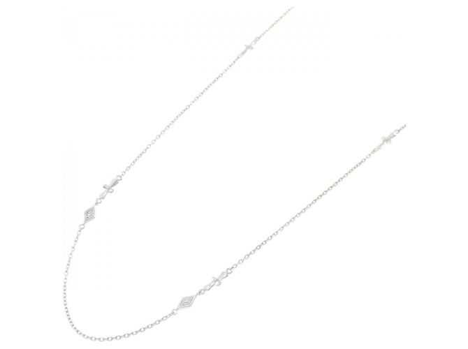 Autre Marque Collana Cross Star in Au750 con Diamanti Argento - vista 2