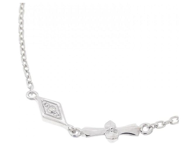 Autre Marque Collana Cross Star in Au750 con Diamanti Argento - vista 3