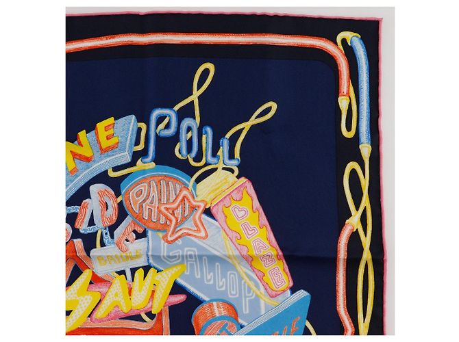 Hermès Pañuelo de seda Hermes Chevaloscope Azul Amarillo - vista 3