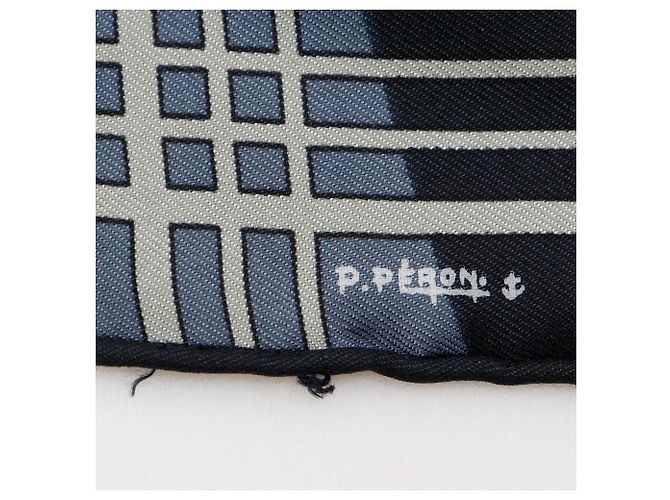 Hermès Hermes Carré 45 Silk Scarf Black Multiple colors Orange Khaki Yellow Navy blue - view 7