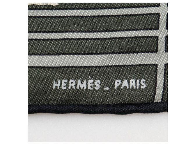 Hermès Hermes Carré 45 Silk Scarf Black Multiple colors Orange Khaki Yellow Navy blue - view 8