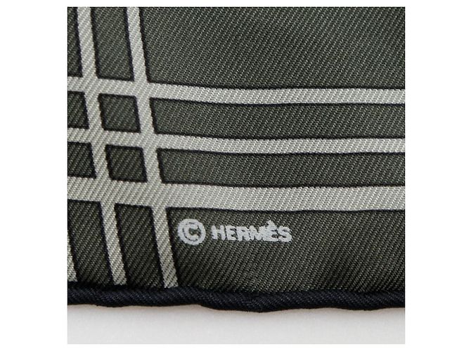 Hermès Hermes Carré 45 Silk Scarf Black Multiple colors Orange Khaki Yellow Navy blue - view 9