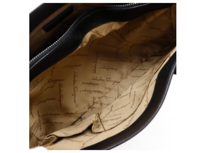 Borsa Salvatore Ferragamo Gancini Saffiano Nero - vista 7